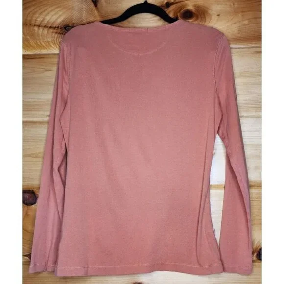 Women's Lauren Ralph Lauren Orange Solid Peasant M Lace Tunic Lagenlook Breath - Picture 9 of 14